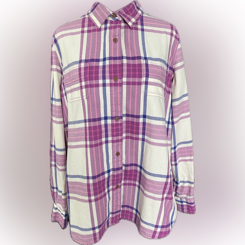 The North Face Plaid Flannel Shirt w/ Roll Tab Sleeves - Size XL - EUC